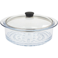 Glass steam cooking insert and glass lid - Cristel