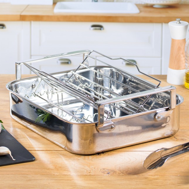 Plat à four inox - avec accessoires Inox 2