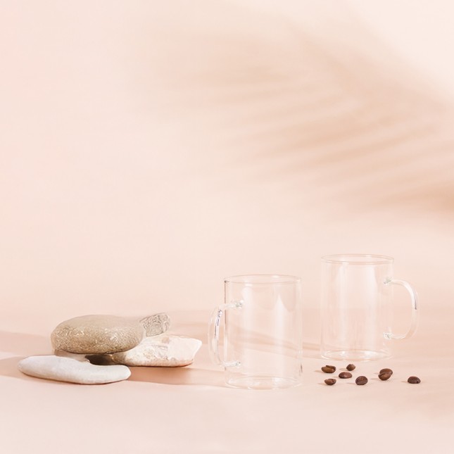 Set 2 tasses à café en verre 2