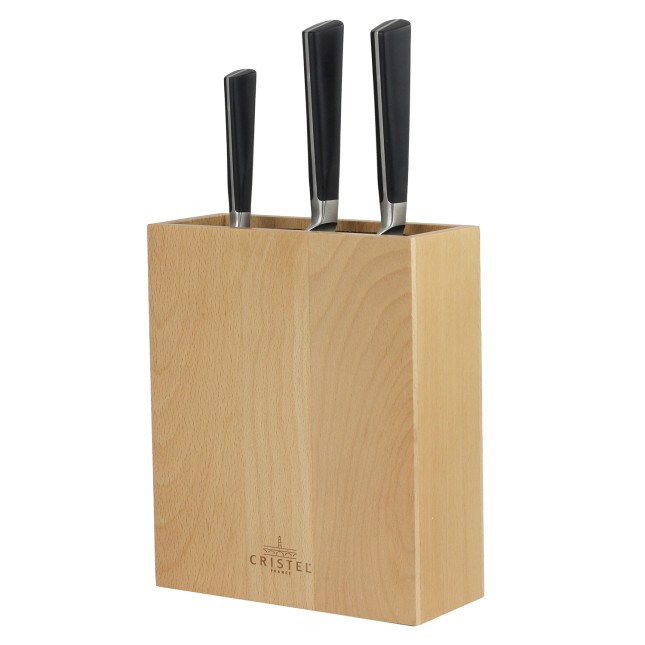 Rectangular beech wood knife block 5