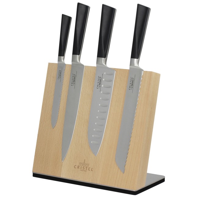 Beech wood magnetic knife block 4