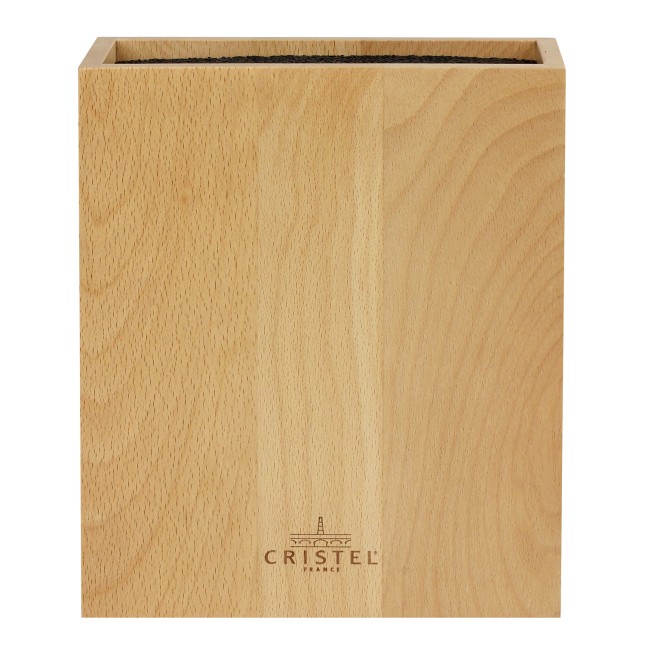Rectangular beech wood knife block 4