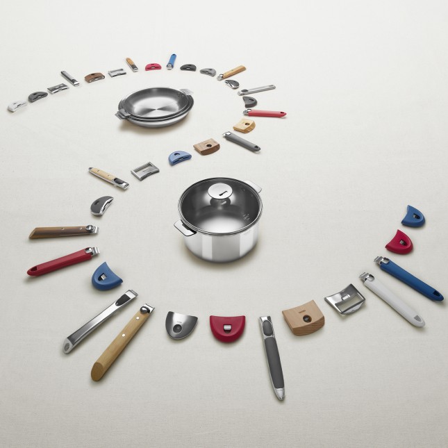 Poêle haute antiadhésive en inox brossé amovible 6