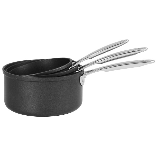 Set of 3 aluminium saucepans Black