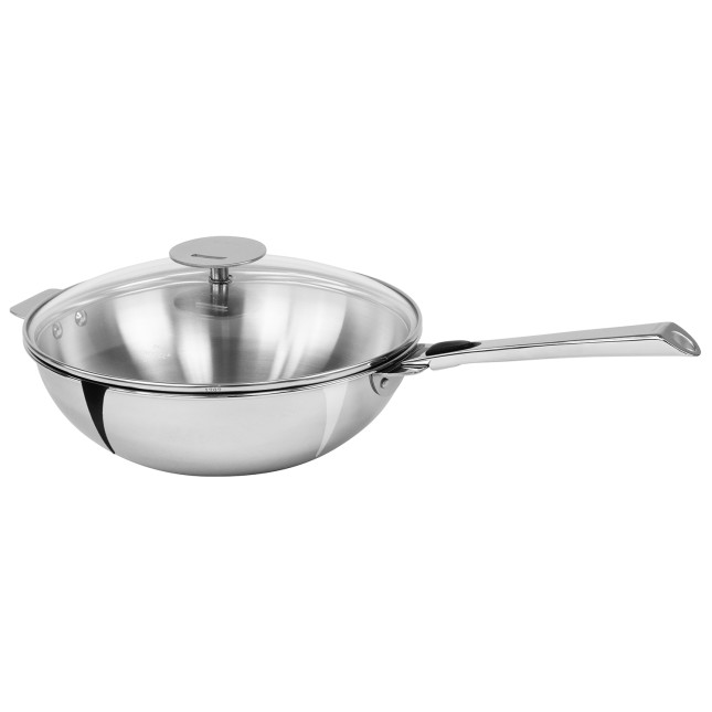 Wok inox à poignée amovible 3