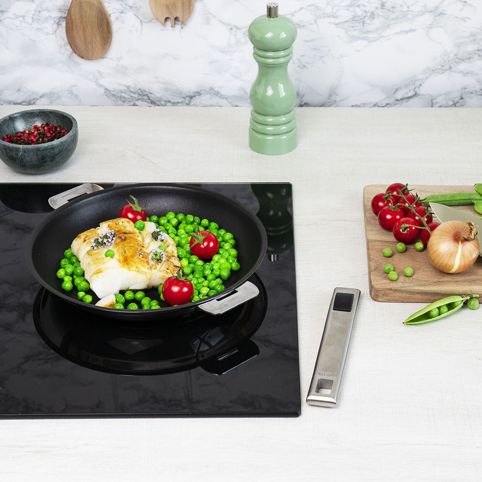 Stainless sauté pan - Exceliss+ non-stick coating - Mutine