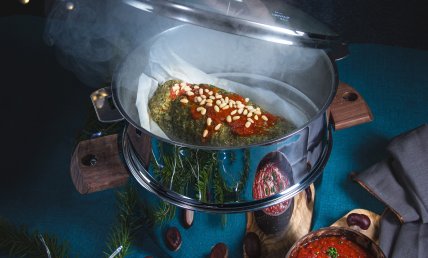 Pain de viande en persillade aux châtaignes à la vapeur douce