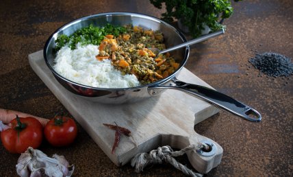 Dahl de lentilles et patate douce (vegan)